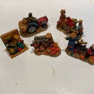 NWT Set of 5 Thanksgiving Figures for a Thanksgiving Village
